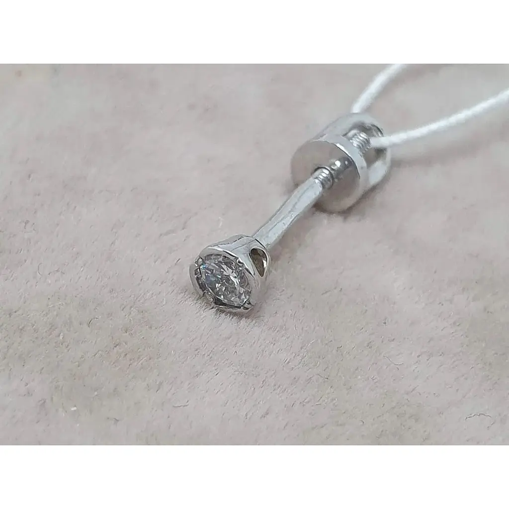 Золотая моносерьга-пуссета Гаразд с фианитом. 3531639/1Б - фото 3