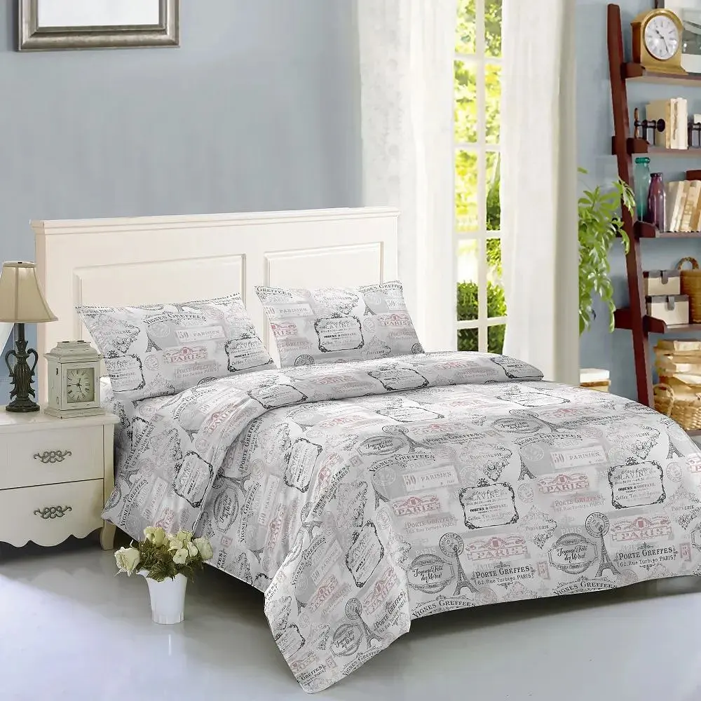 Комплект постельного белья Soho Paris Двуспальный 180x220 см серый (WY23-668-3-3)