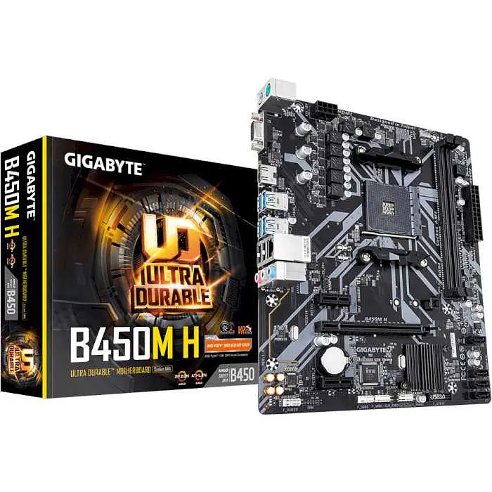 Материнская плата Gigabyte B450M H (B450M H) (Socket AM4, AMD B450, Micro-ATX) Б/у - фото 4
