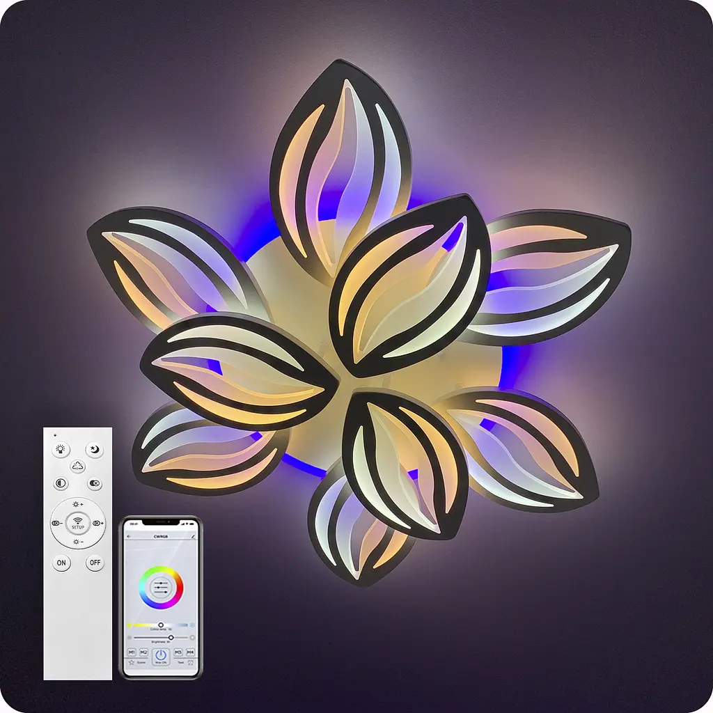 Люстра світлодіодна 517 Light 3color з пультом 180Вт Білий (02115) - фото 5