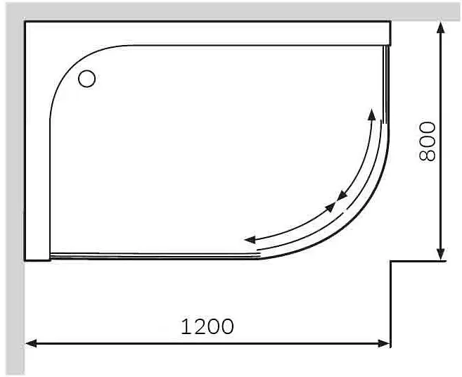Душовий піддон AM.PM Bliss Twin Slide 120x80 L W56T-302L120W - фото 2