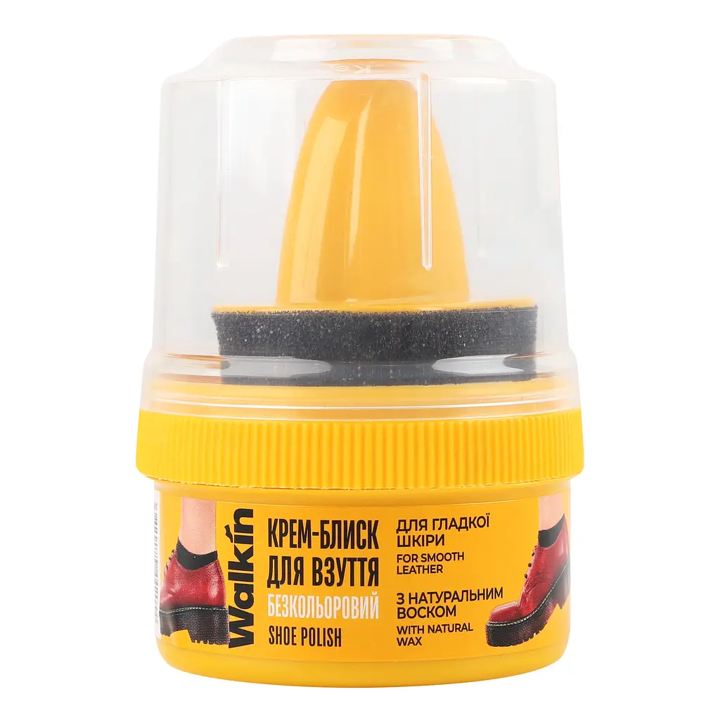Крем-блиск для взуття з гладкої шкіри Walkin з аплікатором безбарвний 75 мл - фото 2