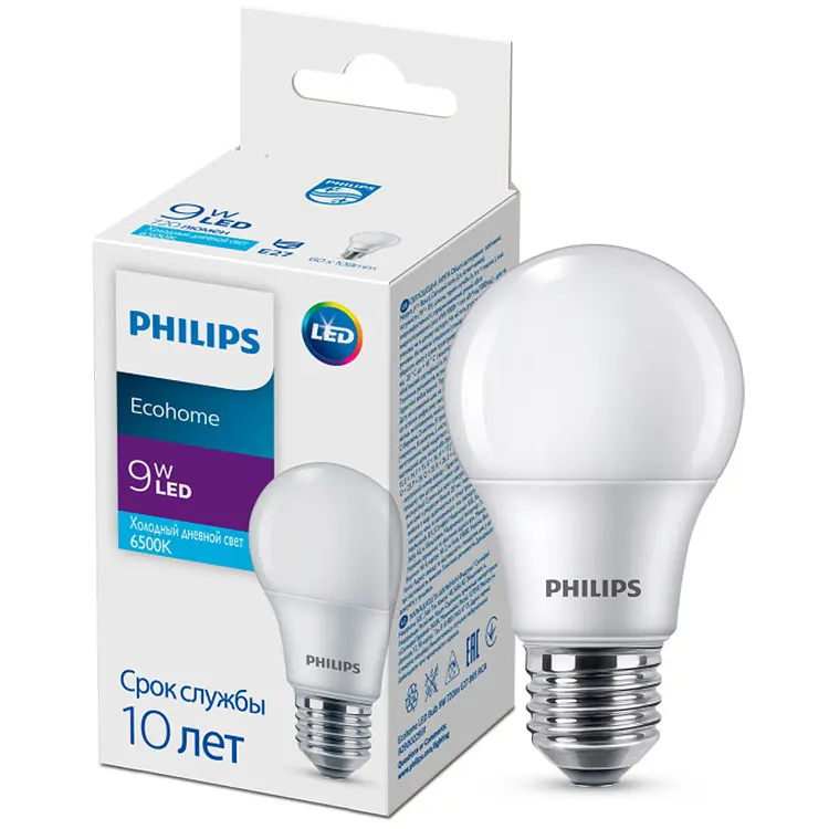 Светодиодная лампа Philips Ecohome LED Bulb, 9W, 6500K, E27 (929002299117) - фото 4