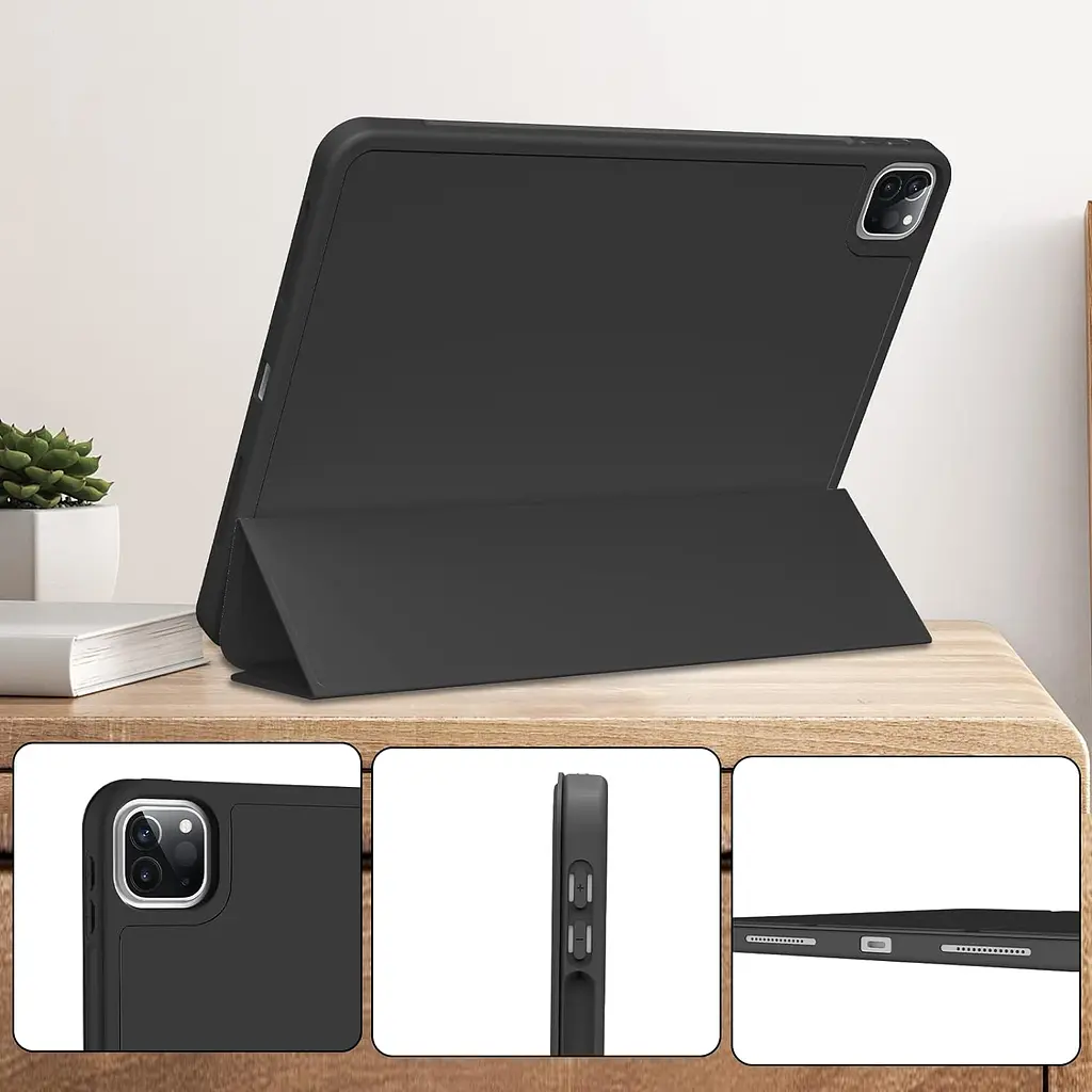 Чехол-книжка BeCover Tri Fold Soft TPU с креплением Apple Pencil для Apple iPad Pro 11 2020/2021/2022 Black (711109) - фото 3