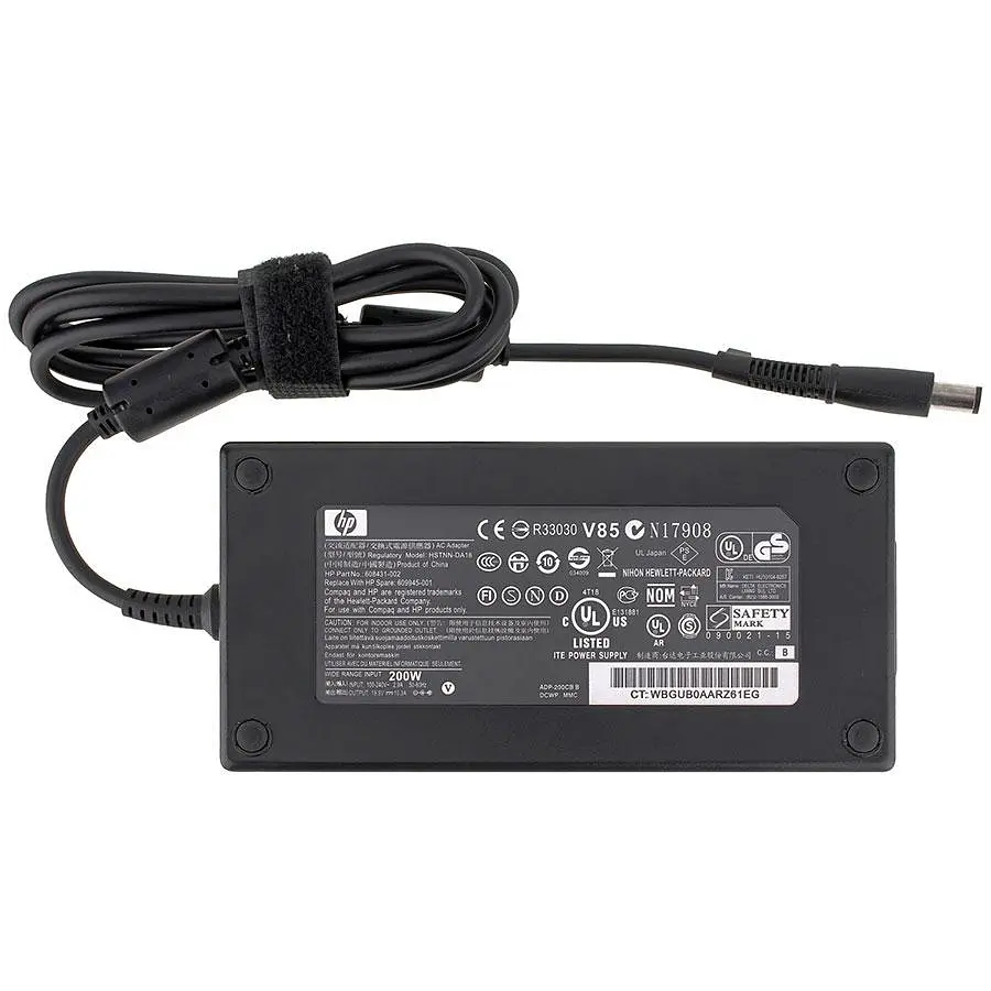 Блок живлення Hewlett Packard для ноутбука HP 19.5V 10.3A 200W 7.4*5.0-PIN чорний (без кабеля !) - фото 3