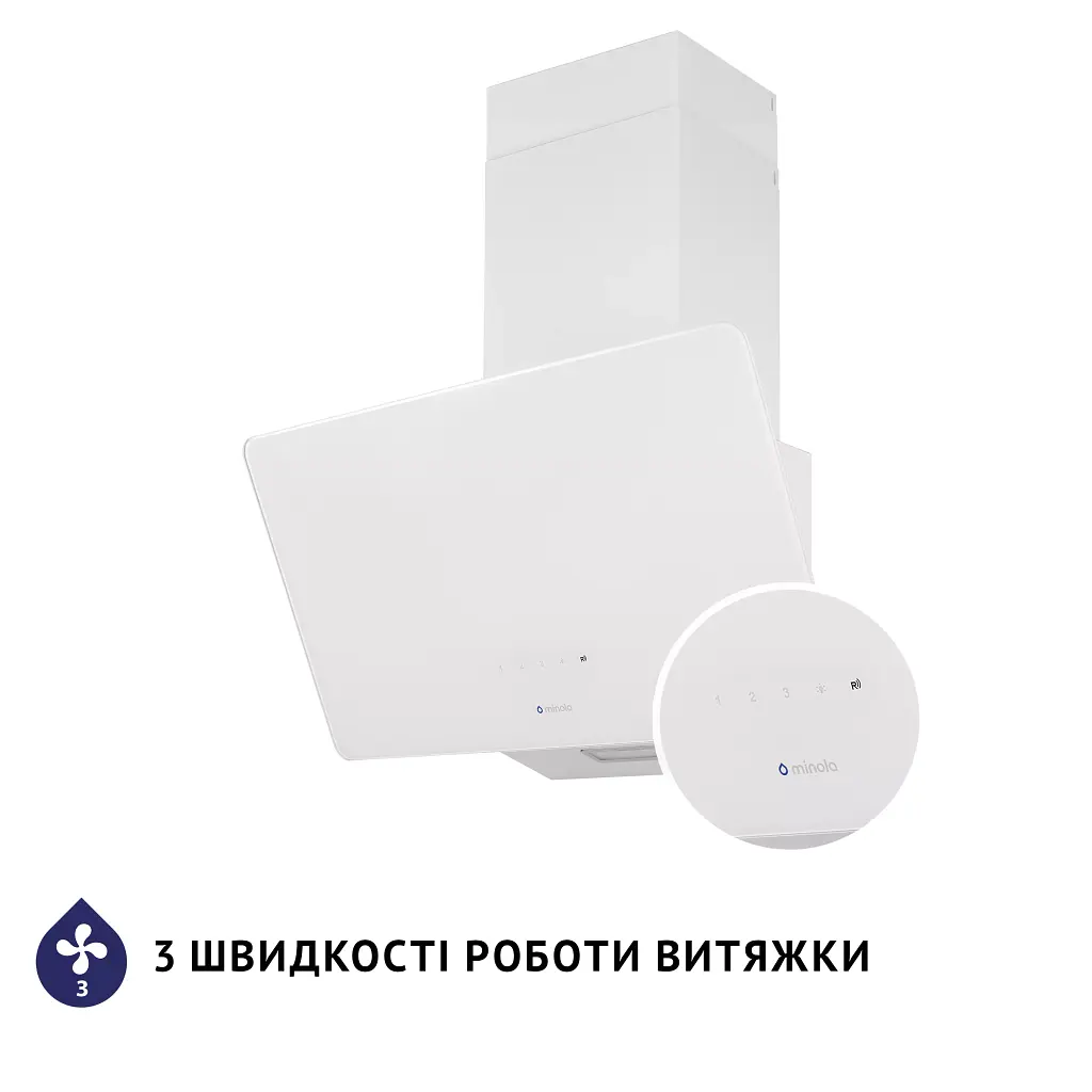 Витяжка декоративна похила Minola HVS 6224 WH 700 LED - фото 7
