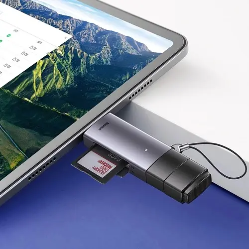 Кардридер USB Lite, Grey, Type-C / USB 3.0 - microSD / SD (WKQX060113) Baseus teh0028488 - фото 8