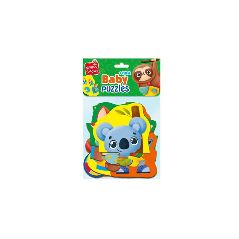Пазли максі з грою Малюк Зможе «Тварини та Іграшки» Vladi Toys VT1722-23 Укр - фото 2