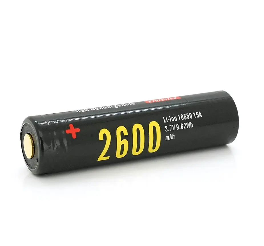 Акумулятор 18650 Li-Ion Soshine USB-3.7-2600 microUSB 2,5A 2600 мА·год - фото 2
