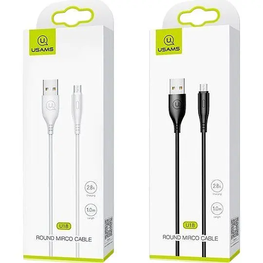 Кабель Usams U18 Round USB-A to Micro-USB 2A 1m White [138959] - фото 3
