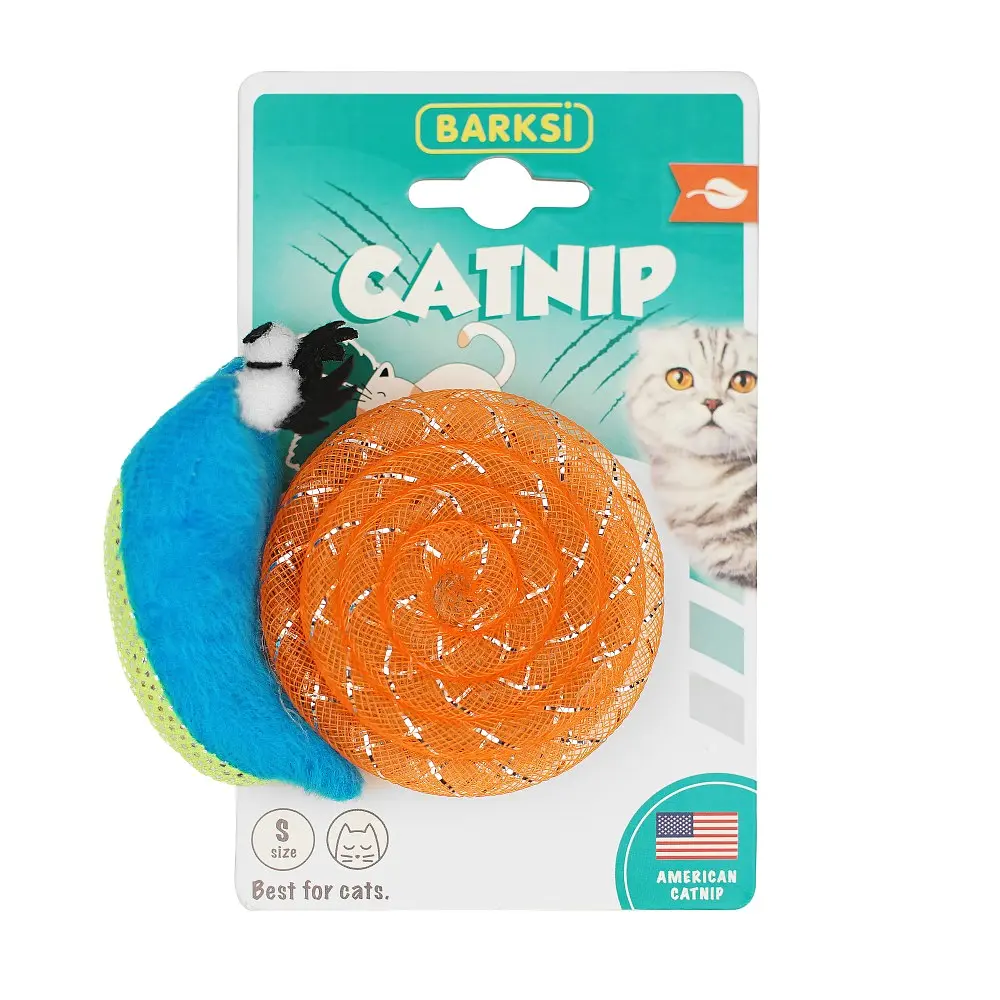 Іграшка для котів Barksi Catnip Равлик блакитний із запахом котячої м'яти 9 см - фото 2