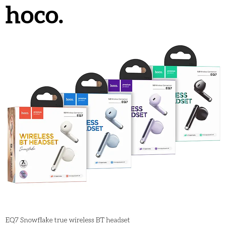 Навушники Hoco EQ7 TWS headset | BT5.3, 40/300mAh, 7h | Milky white - фото 4