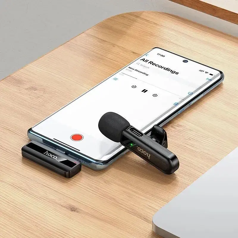 Мікрофонна радіосистема Hoco L20 USB-C Black (6942007655491) [158602] - фото 8