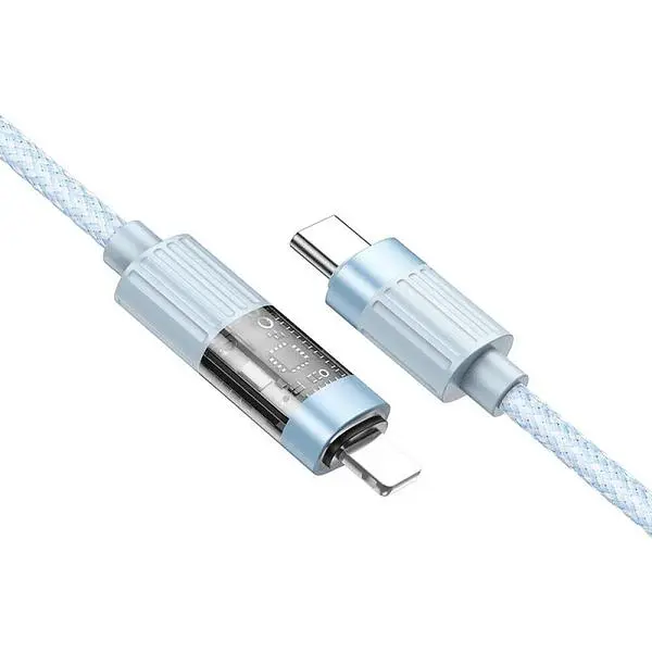 Кабель Borofone PD Type-C to Lightning BU46 Basic Display 27W/1m Blue - фото 2