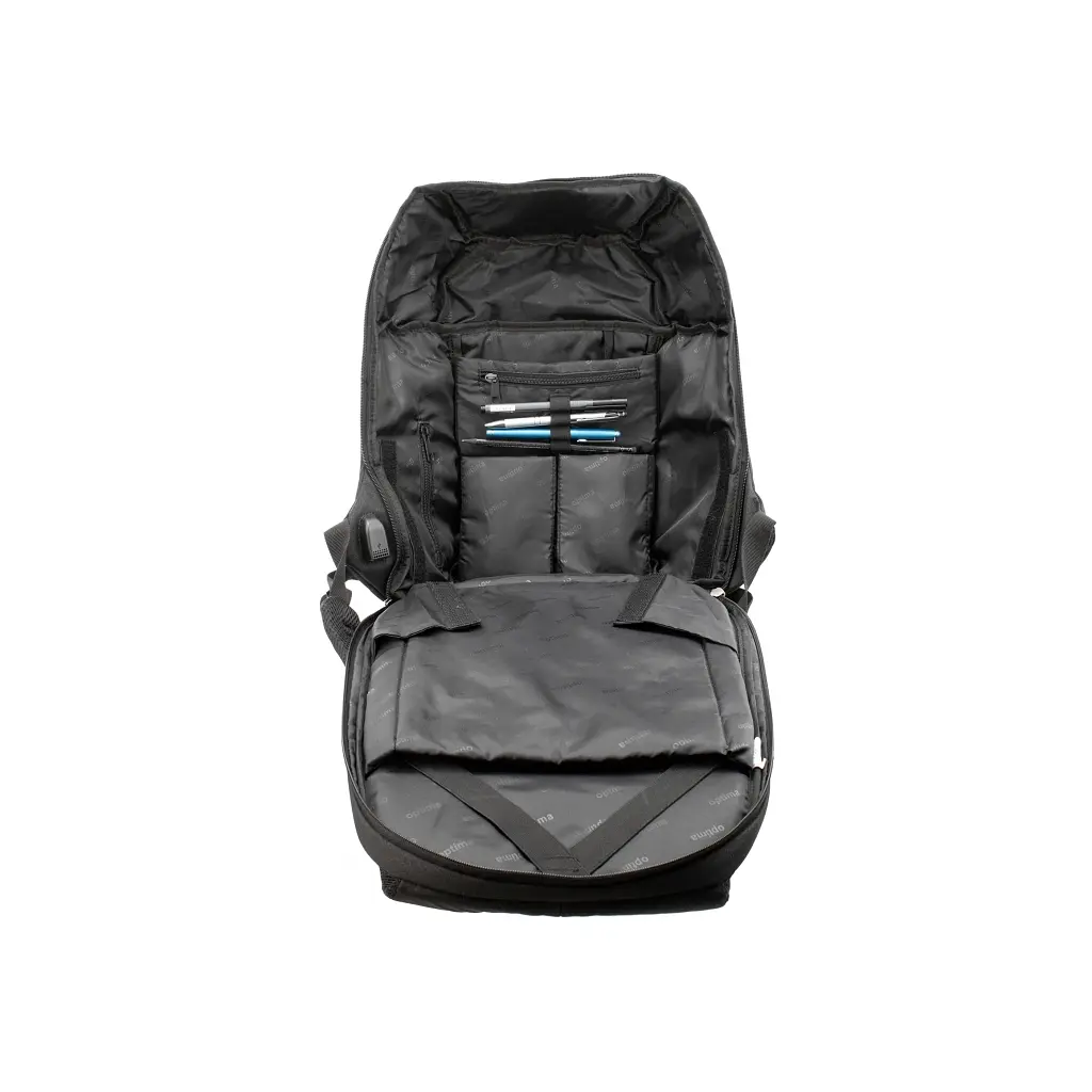 Рюкзак шкільний Optima 18.5" USB Anti-Theft унісекс 0.7 кг 16-25 л Синій (O96917-02) - фото 5