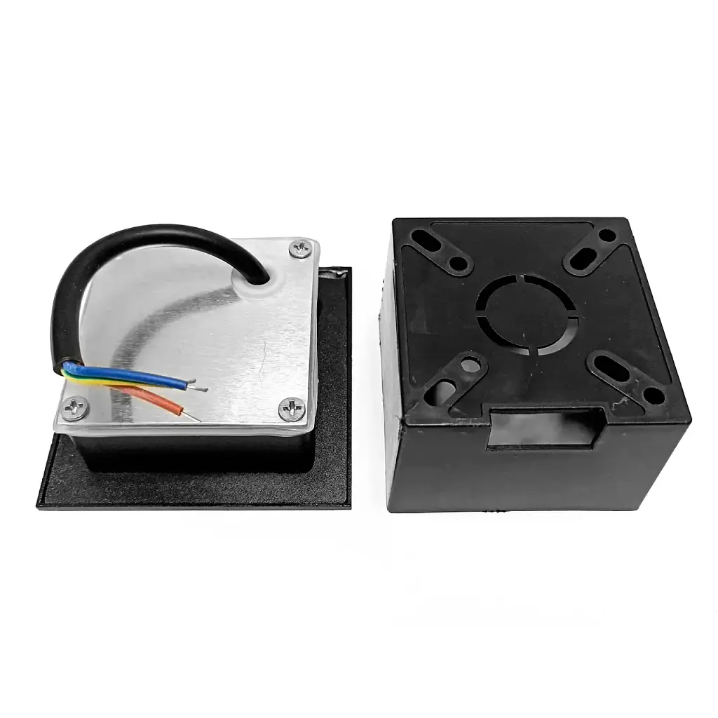 Светодиодный светильник DH1010ARD 3W 3000K LED черный IP54 квадратный лестничный 85*85*49мм для подсветки лестницы 230V 30Lm - фото 8
