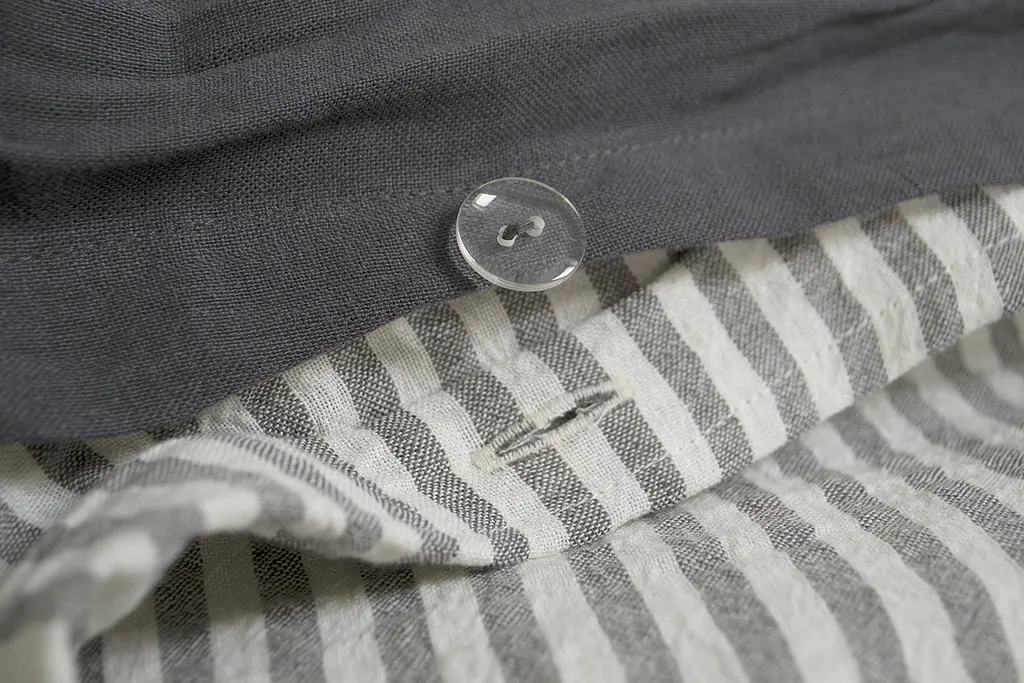 Постельное белье со льна Lotus Home - Karlin stripe linen антрацит евро - фото 6