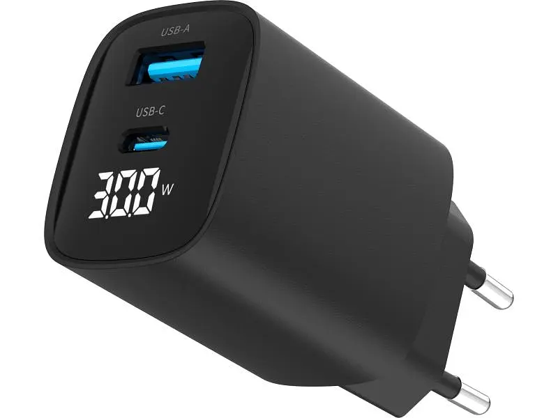 Мережевий зарядний пристрій Gembird TA-UC-PDQC30LCD-BK-01 - фото 3