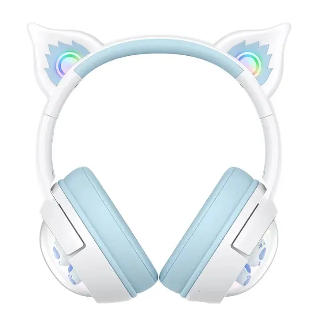Наушники Onikuma Bluetooth B5 белые-синие - фото 2