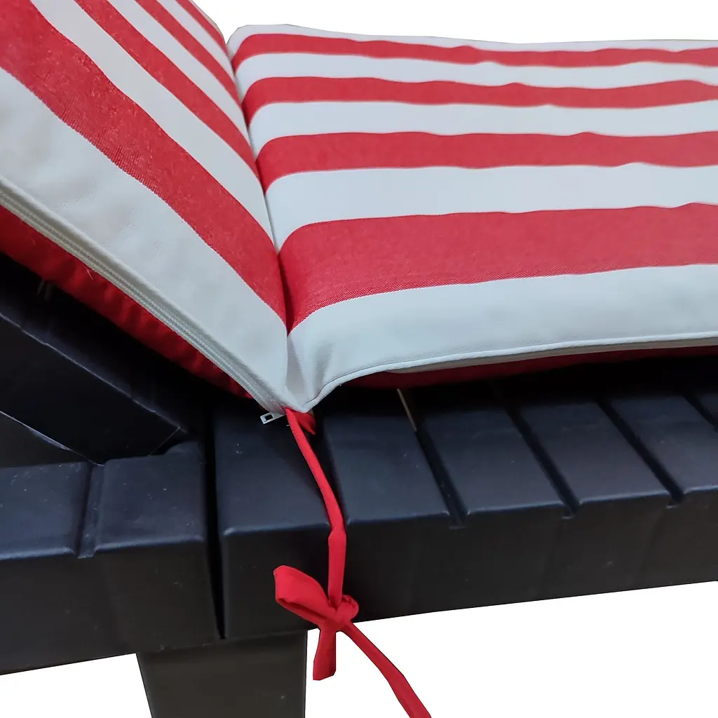 Матрас для шезлонга Ost-Fran Uni бело-красные полосы 1007, 188x58x5 см. - фото 3