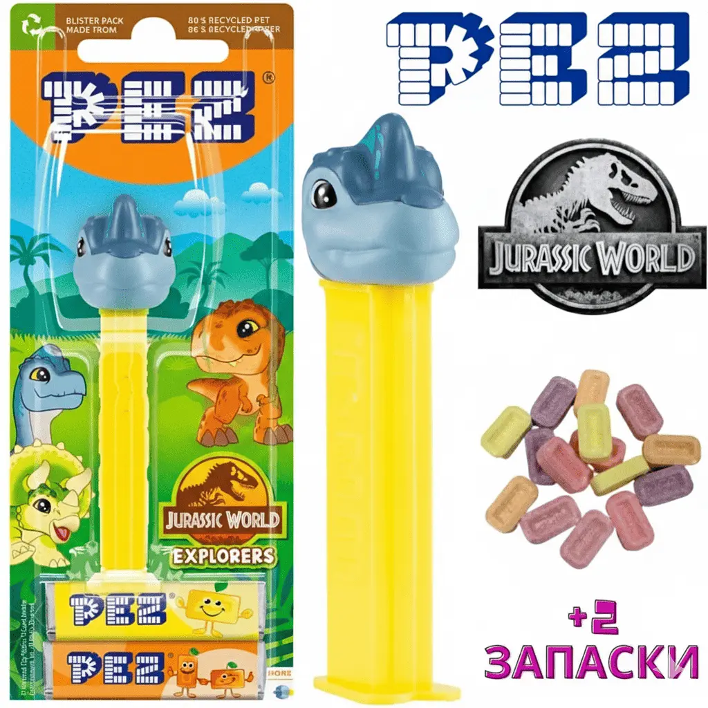 Диспенсер із цукерками Pez Jurassic World Brachiosaurus 17г - фото 2