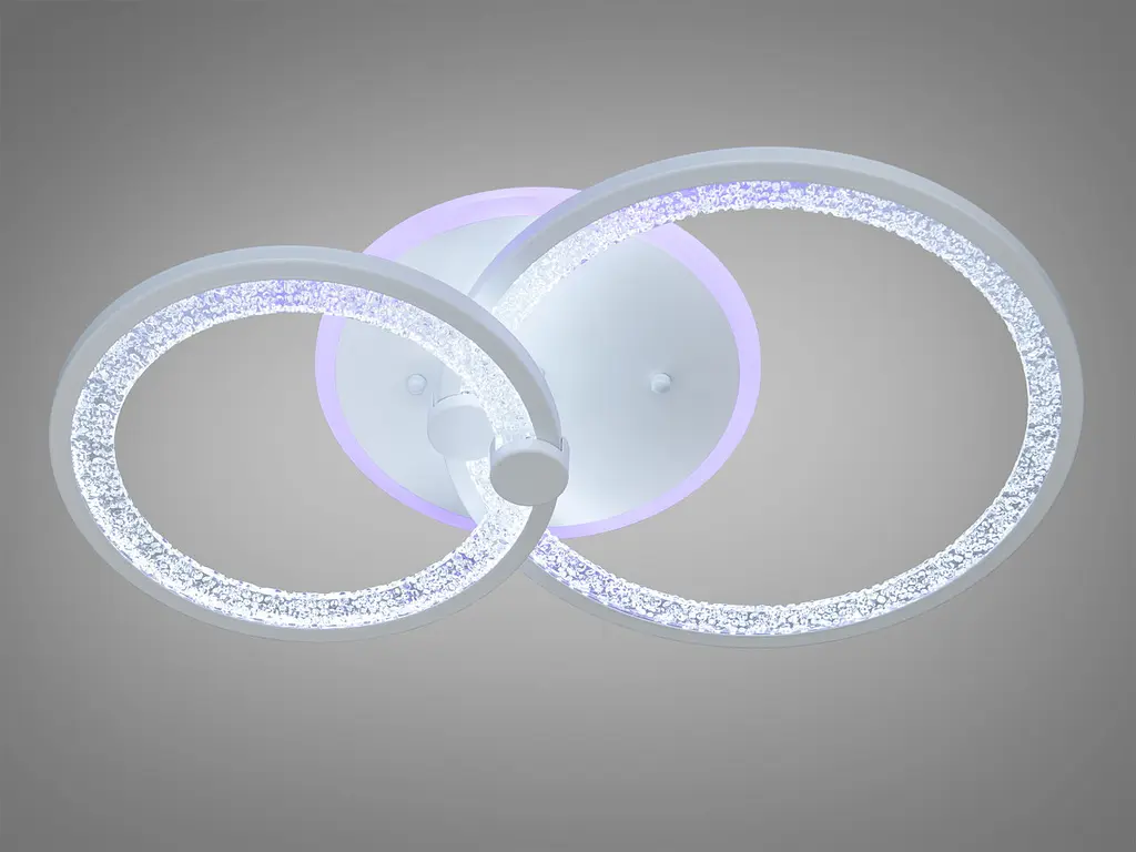 Стельова LED-люстра Diasha 8180/2WH 3color з пультом і димером, біла, 55 W, 3025 lm, круглі акрилові LED-кільця 53x33 см - фото 5