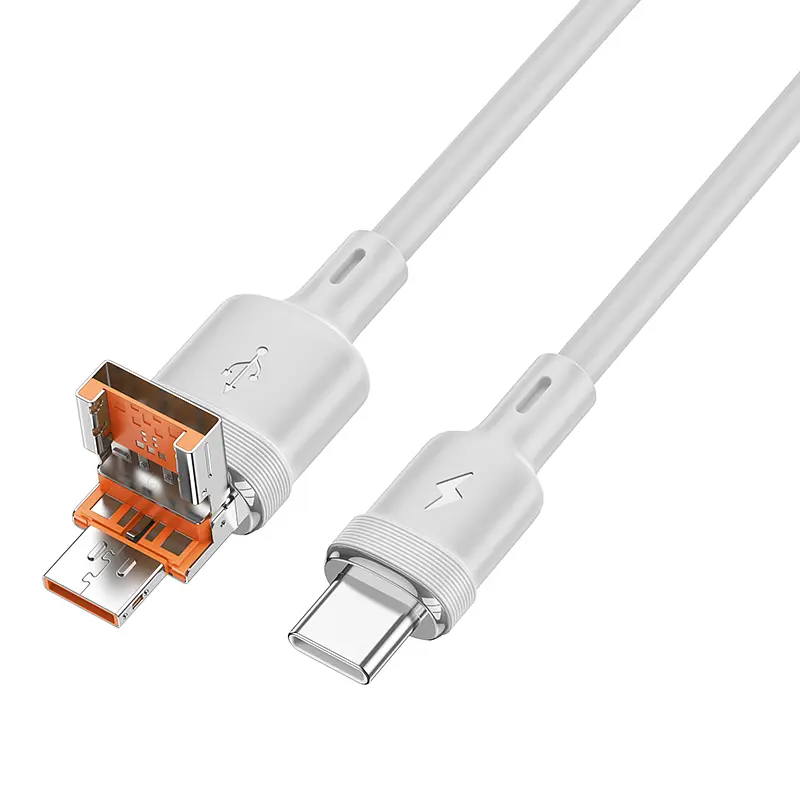 Кабель Hoco U131 Afortunado 2-in-1 charging data cable USB/Type-C to Type-C Gray
