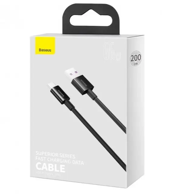 Кабель Baseus Superior Series Fast Charging Data Cable USB to Type-C 66W 2 м Чорний - фото 2