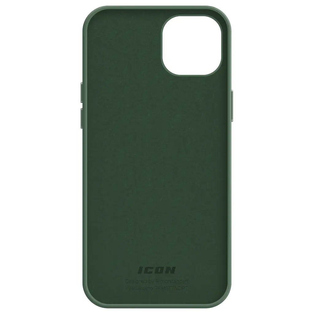 Силиконовый чехол для Apple iPhone 14 Plus, ICON2 Case, оливковый, противоударный, панель, защита всего корпуса, матовая поверхность Soft Touch, выступает над дисплеем, совместим с защитными стеклами и пленками, с микрофиброй, ArmorStandart (ARM68469) - фото 2