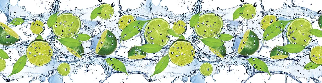 Кухонний фартух вініловий Лайми М'ята Вода наклейка для кухні цитруси зелений 60х250 см Happy Pocket Z180275 - фото 4