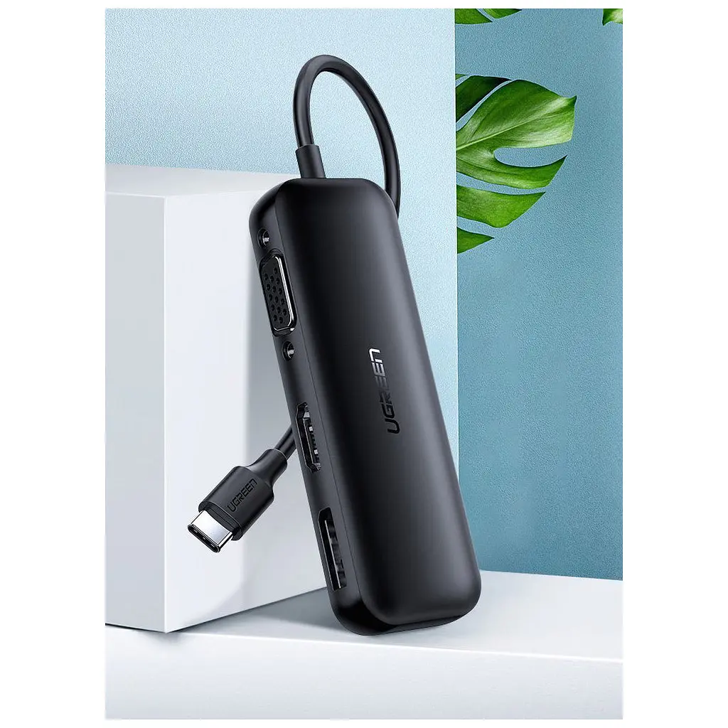 Перехідник USB2.0 Type-C to VGA V1.2/HDMI V2.0b/DP V1.2a CM260 black Ugreen (60568) - фото 2