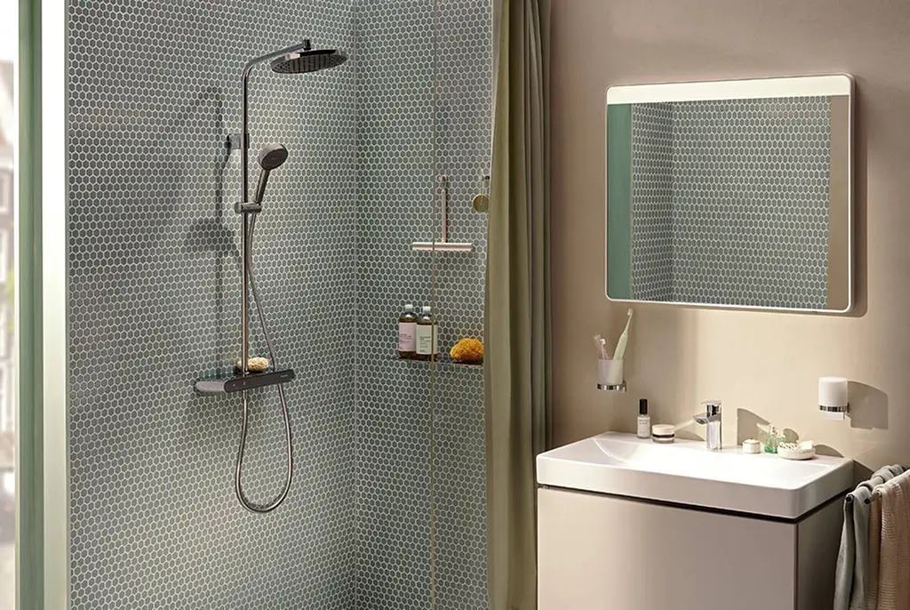Душова система з термостатом Hansgrohe Activera S 240 1jet EcoSmart ShowerTablet Select 360 Varia chrome 28638000 - фото 3