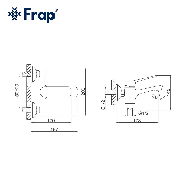 Змішувач для ванни Frap F3261 хром - фото 6