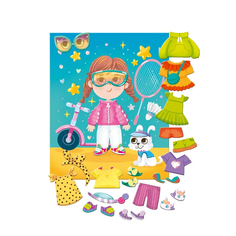 Ігровий набір зі стікерами "Одягалка Лілі" DoDo Toys 300861 картонна планшетка А5 з європетлею