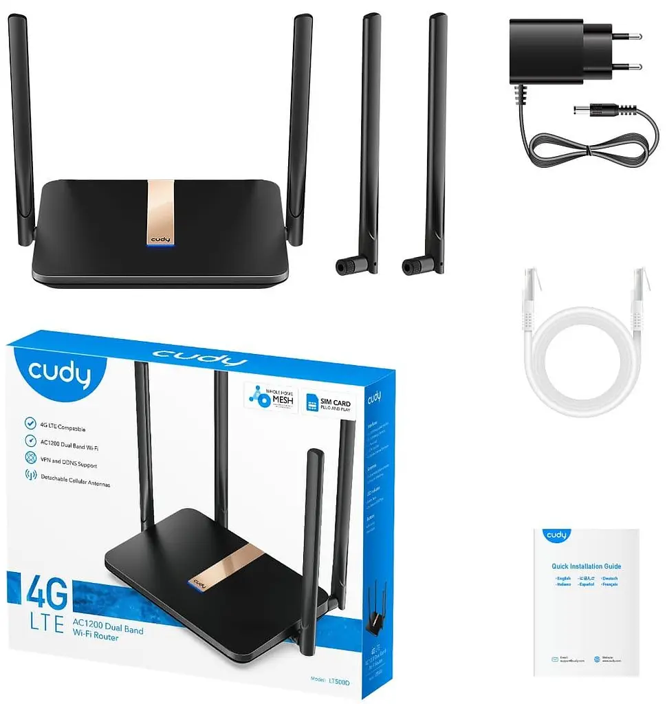 Роутер Cudy LT500D CAT4 WiFi 5 Mesh 4G (73-00509) - фото 5