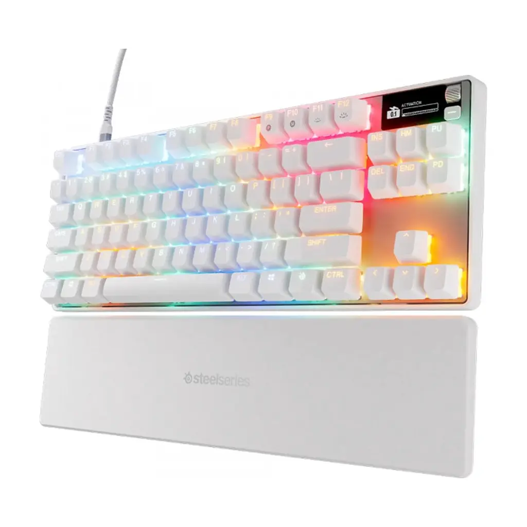 Клавіатура SteelSeries Apex Pro TKL Gen 3 HyperMagnetic OmniPoint 3.0 OLED USB UA White (64898) - фото 7