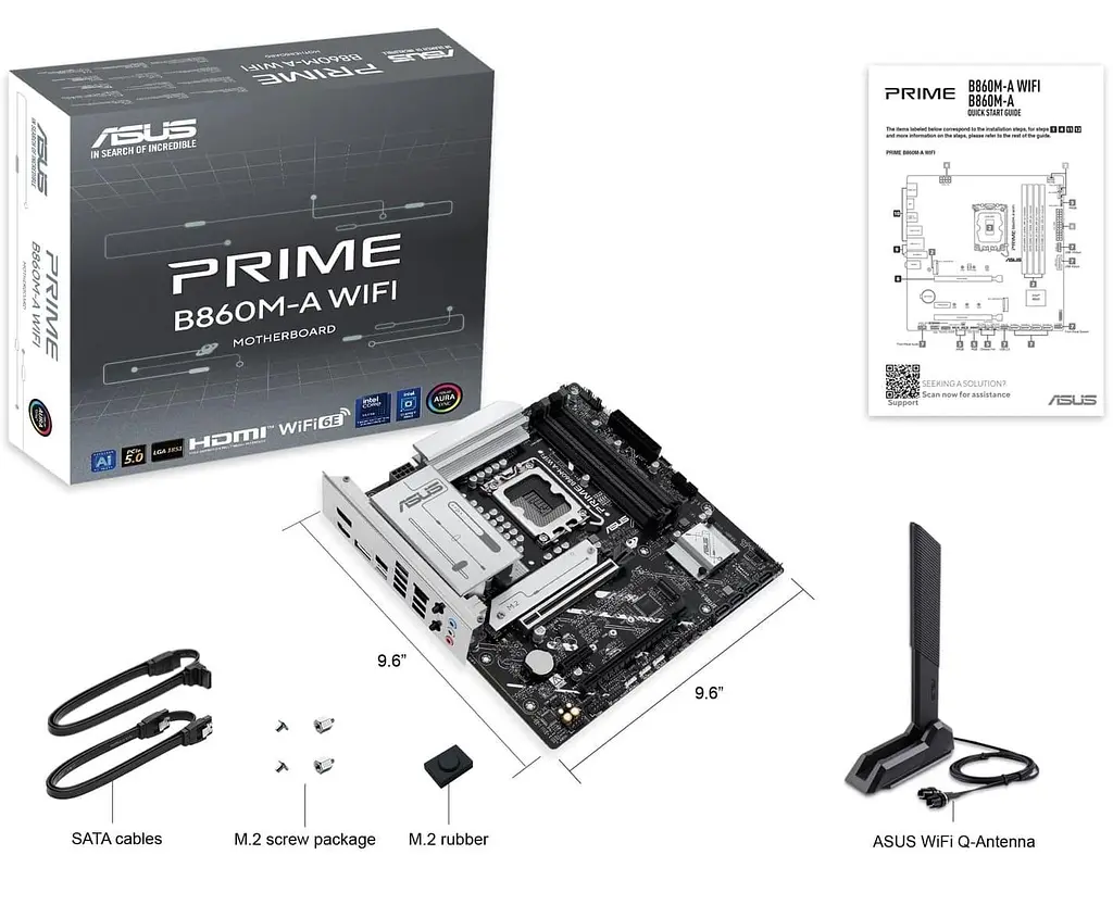 Материнська плата ASUS PRIME B860M-A WIFI (PRIME B860M-A WIFI) (Socket 1851, Intel B860, Micro-ATX) - фото 8