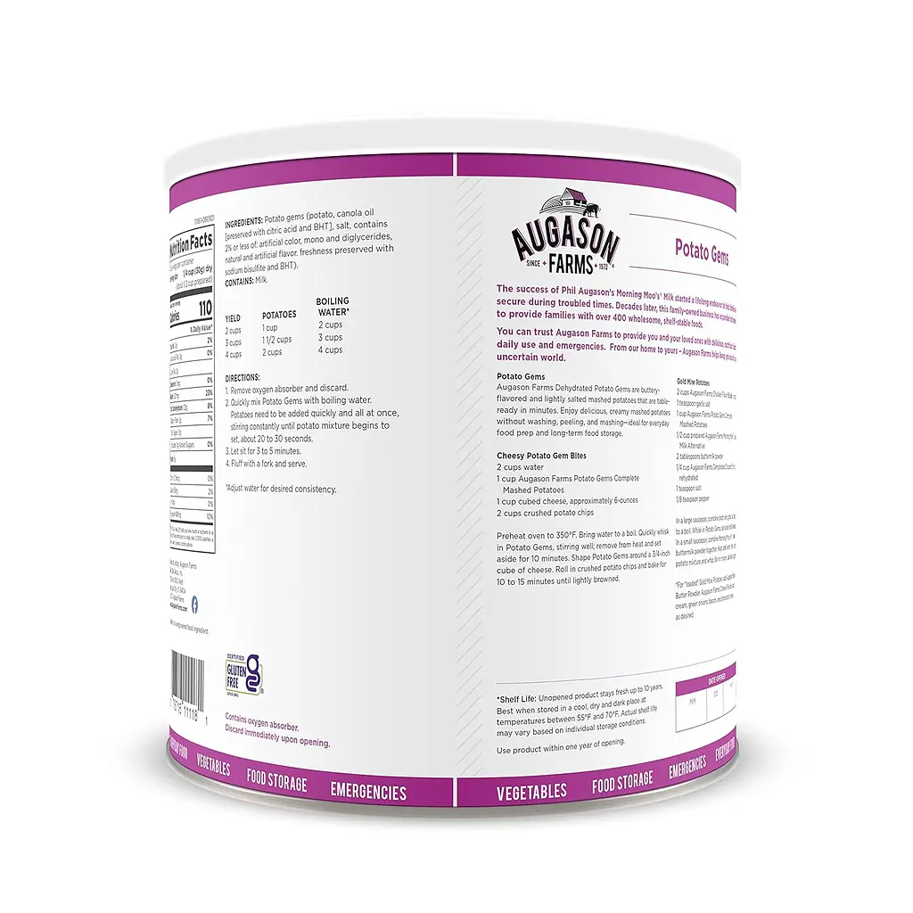 Картопляне пюре з великим терміном придатності 10 років Augason Farms, сублімоване, 45 порцій (101088) - фото 2