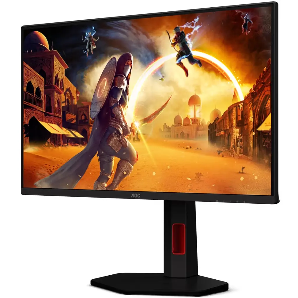 TFT 24.5" AOC 25G4KUR, Fast IPS, 420Гц, 2xHDMI, DP, USB-hub HAS, Pivot, чорно-червоний - фото 3