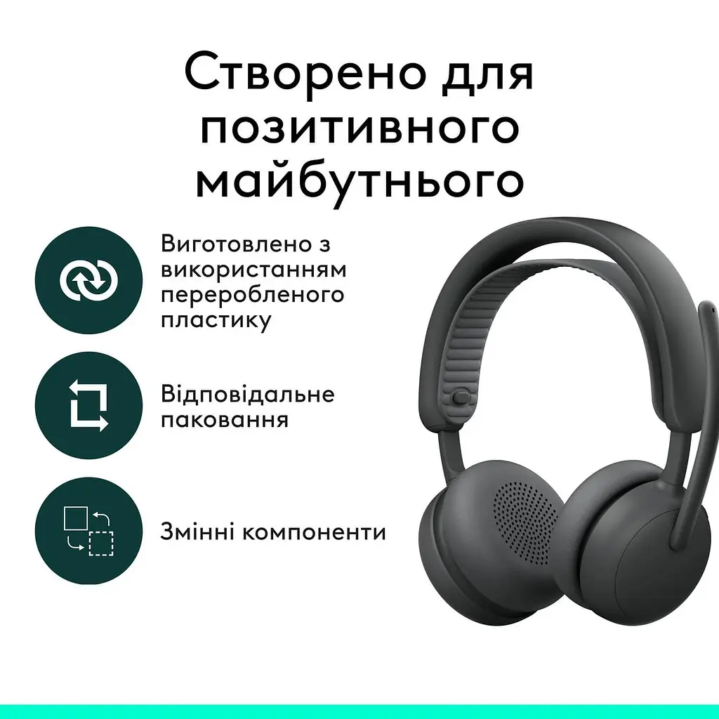 Гарнітура Logitech ZONE Wireless 2 ES Headset Graphite (981-001503) - фото 10