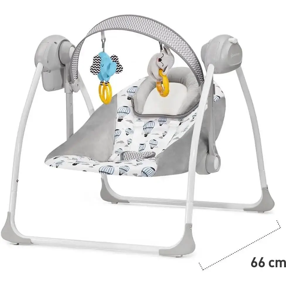 Кресло-качалка Kinderkraft Flo Mint серое с голубым (00-00158385) - фото 12