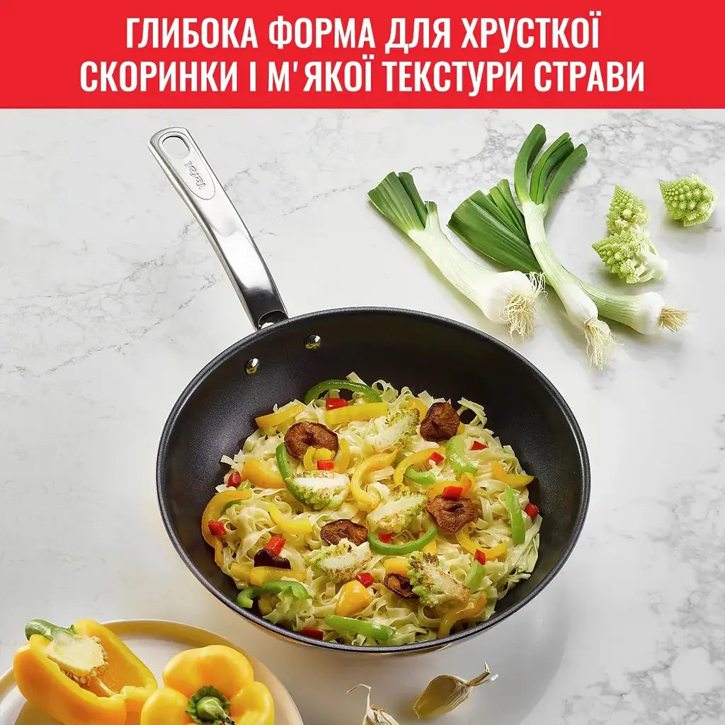 Сковорода Tefal ВОК Intuition 28см нержавеющая сталь kuh0016903 - фото 3