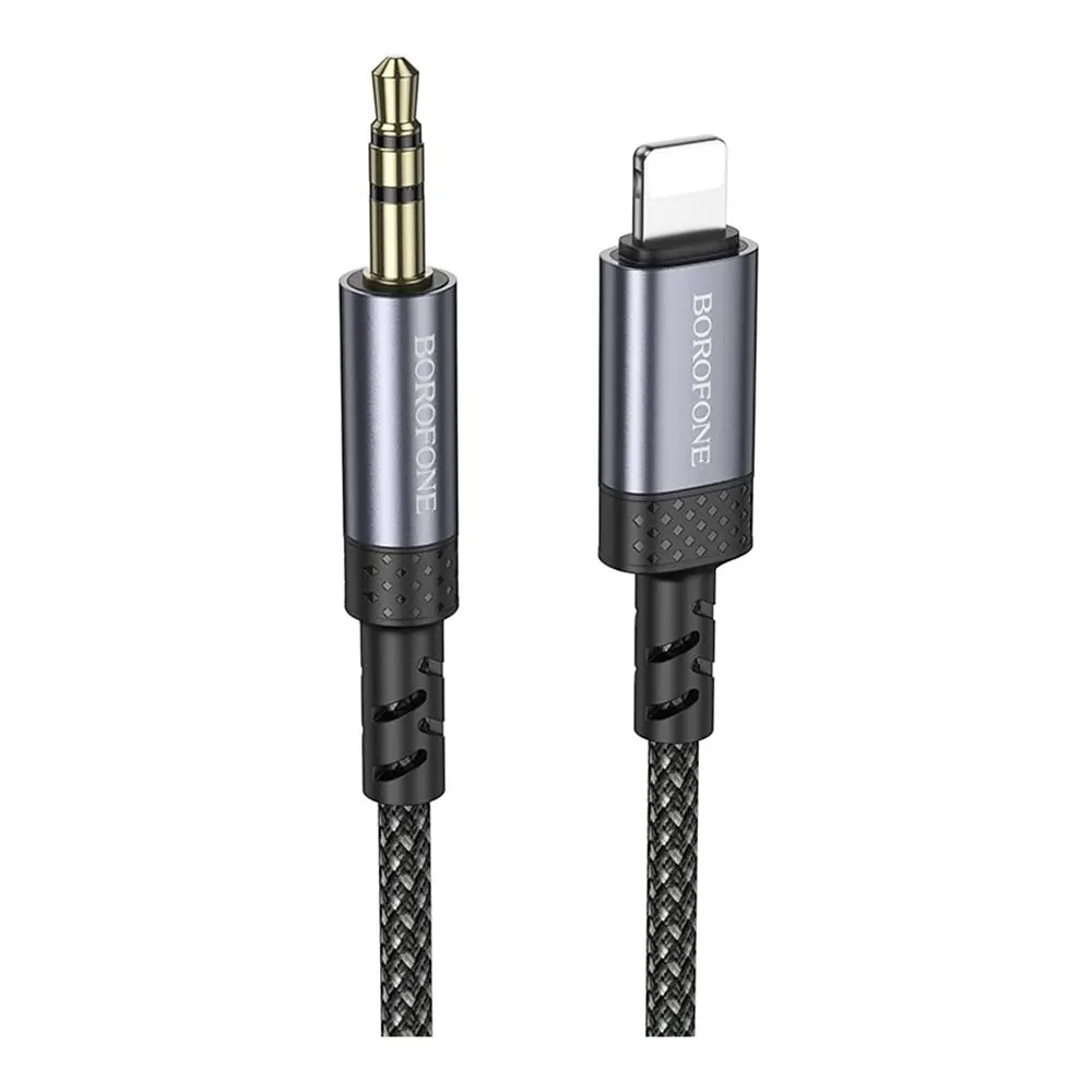 Аудіо кабель Borofone BL24 Graceful Lightning-AUX 3.5мм 1 м Metal Grey (36880_3609466) - фото 2