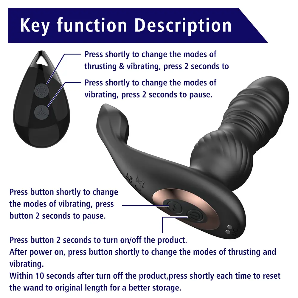 Масажер простати - Erospace Men’s Play Thrusting Prostate Massager B4 - фото 7