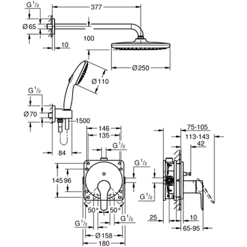 Душовий гарнітур Grohe QuickFix 25292000 - фото 11