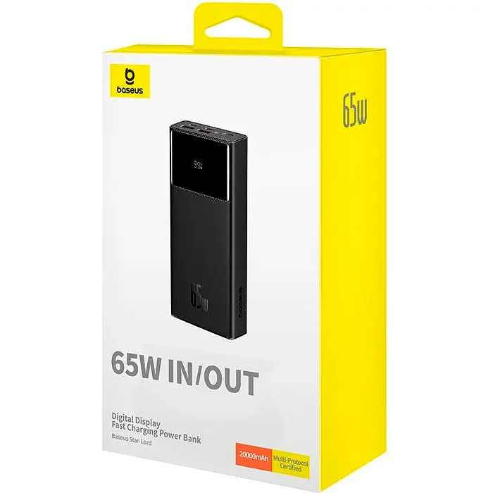 Зовнішній акумулятор Baseus Star-Lord Digital Display 20000mAh 65W Black (P10022906113-00) [101248] - фото 4