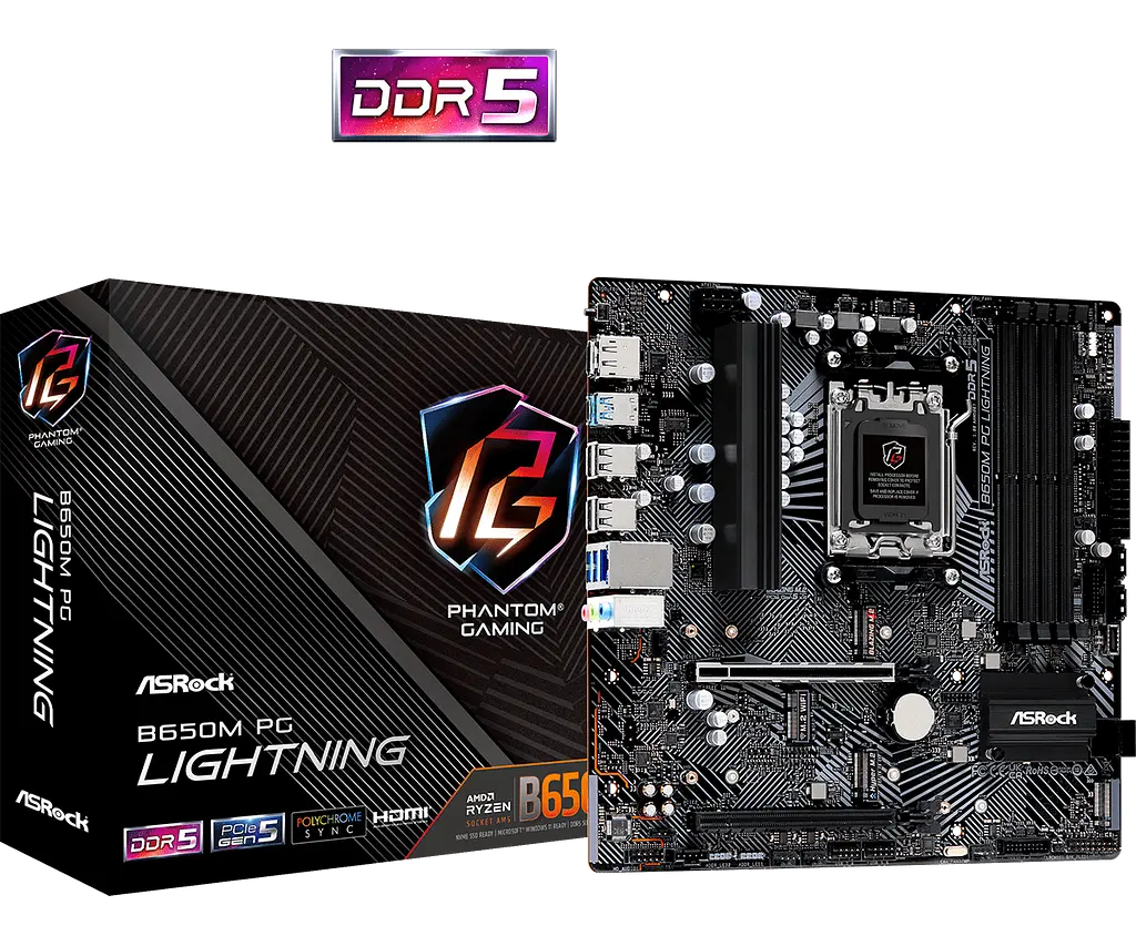 Материнська плата ASRock B650M PG Lightning Socket AM5 (B650M PG Lightning) - фото 4