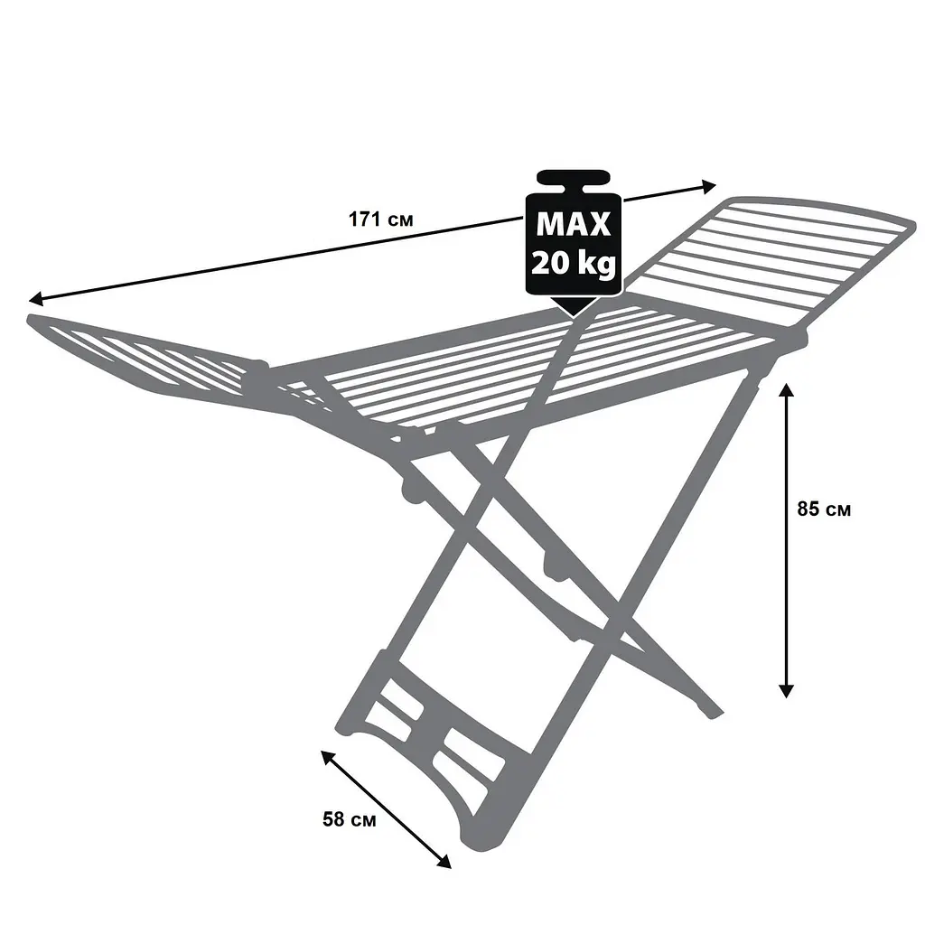 Сушка для белья напольная Casa Si Resin 20m White (CS92066Q01) - фото 4