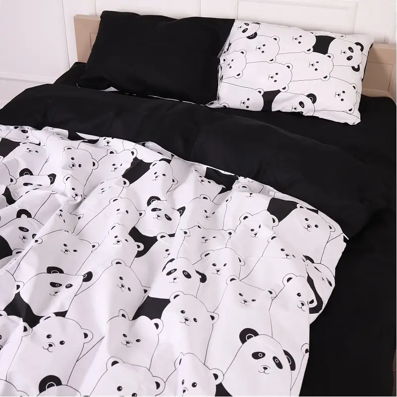 Наволочка MirSon Бязь 17-4849 White bear 50х70 см черно-белая (2200009583865) - фото 2