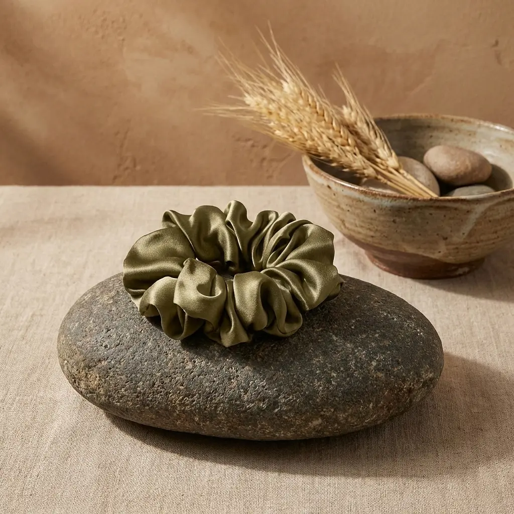 Набір з 5 штук шовкових резинок для волосся Чумацький Шлях - обери настрій - Choose Your Mood - Розмір L (1240-02) - фото 6